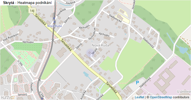 Skrytá - mapa podnikání