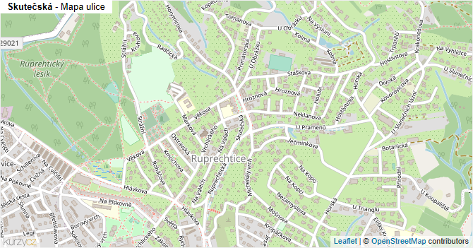 Skutečská - mapa ulice