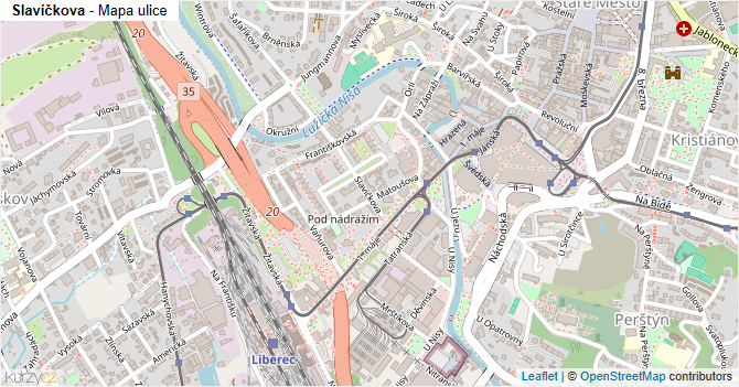 Slavíčkova - mapa ulice