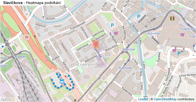 Slavíčkova - mapa podnikání