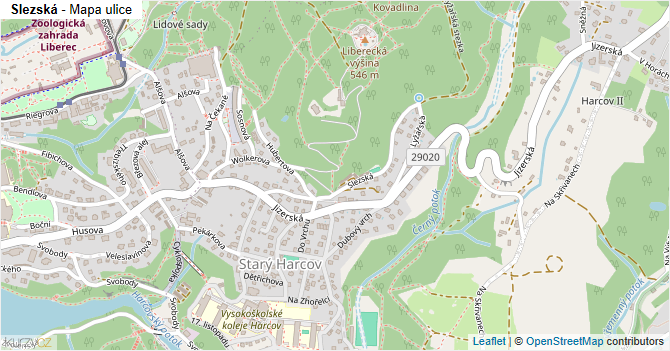 Slezská - mapa ulice