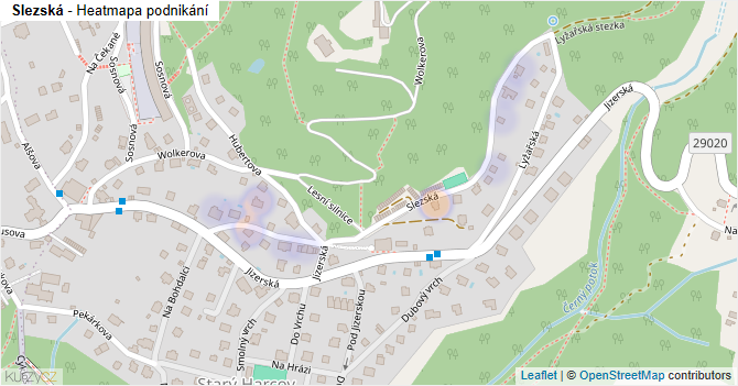 Slezská - mapa podnikání