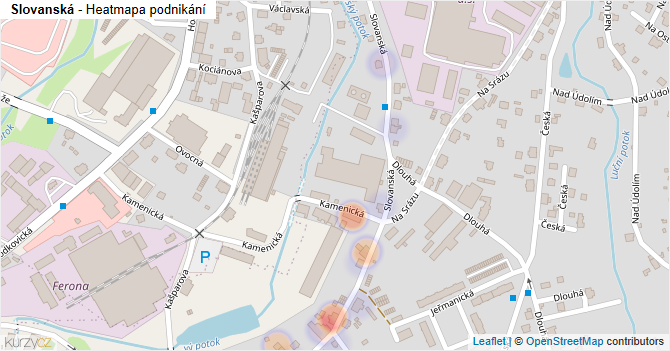 Slovanská - mapa podnikání