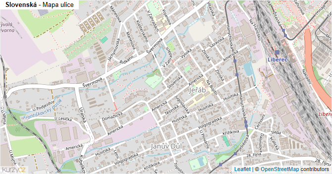 Slovenská - mapa ulice