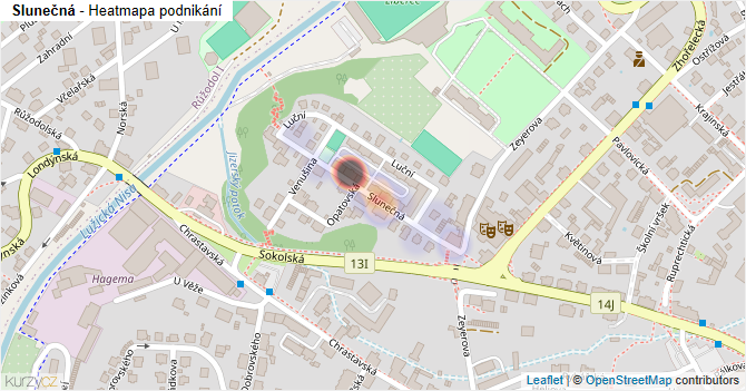 Slunečná - mapa podnikání
