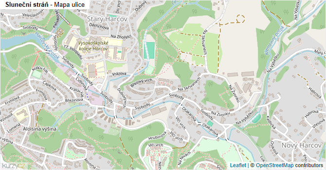 Sluneční stráň - mapa ulice