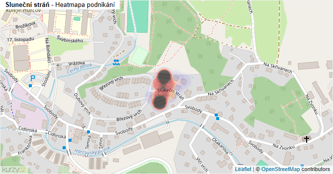 Sluneční stráň - mapa podnikání