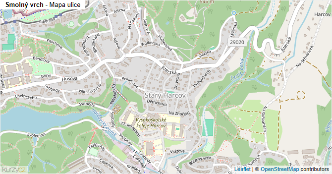 Smolný vrch - mapa ulice