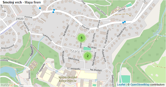 Smolný vrch - mapa firem