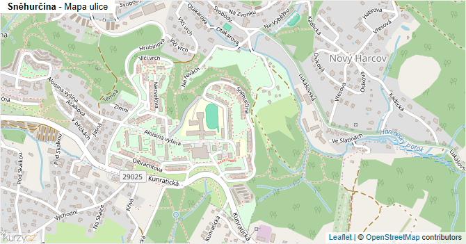 Sněhurčina - mapa ulice