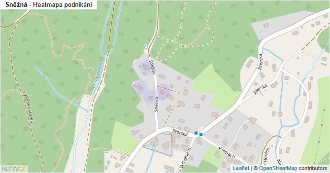 Sněžná - mapa podnikání