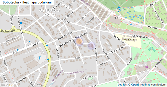 Sobotecká - mapa podnikání