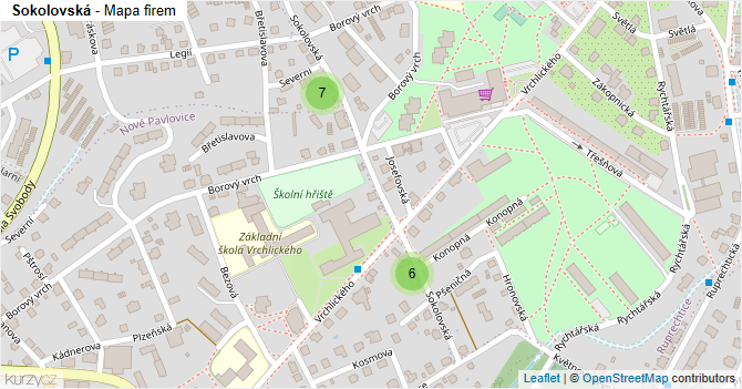 Sokolovská - mapa firem