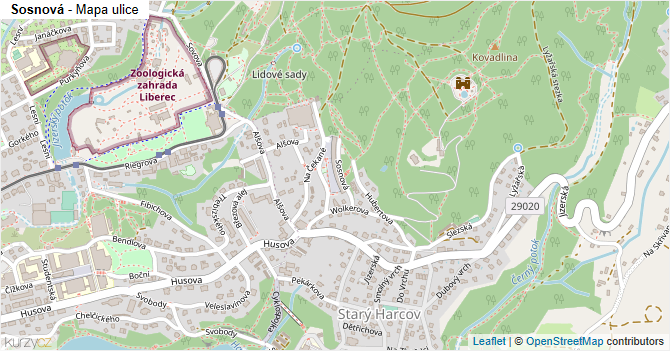 Sosnová - mapa ulice