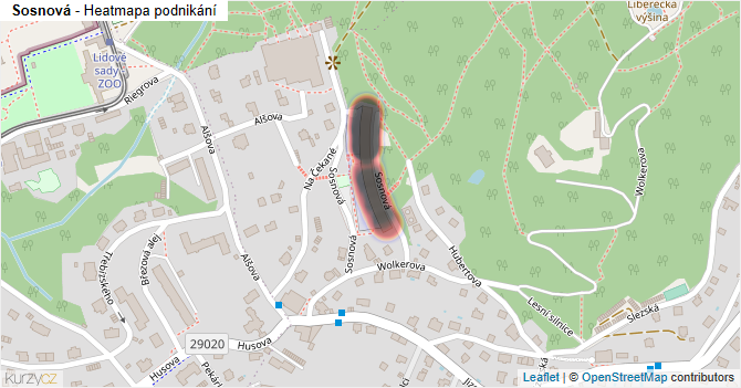 Sosnová - mapa podnikání