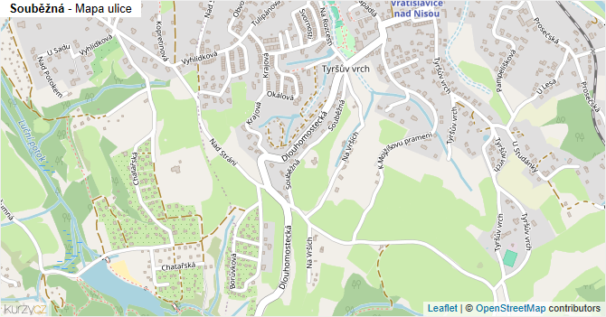 Souběžná - mapa ulice