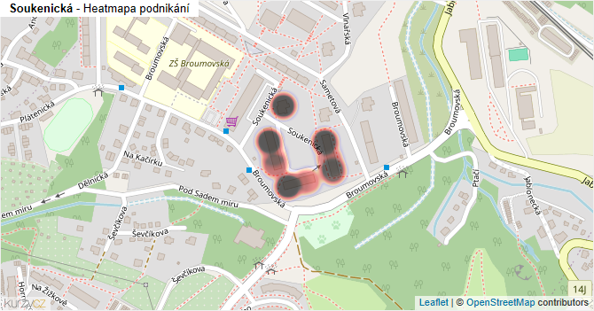 Soukenická - mapa podnikání
