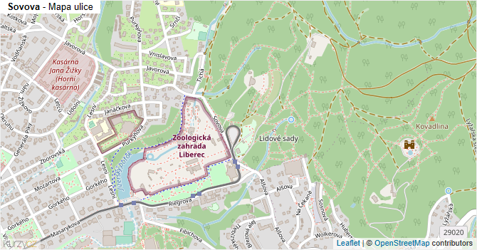 Sovova - mapa ulice