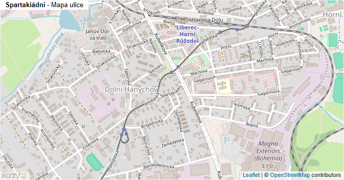 Spartakiádní - mapa ulice