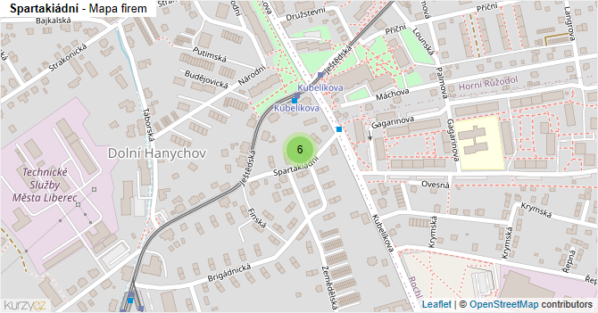 Spartakiádní - mapa firem