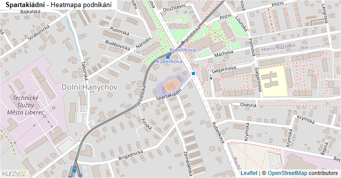 Spartakiádní - mapa podnikání