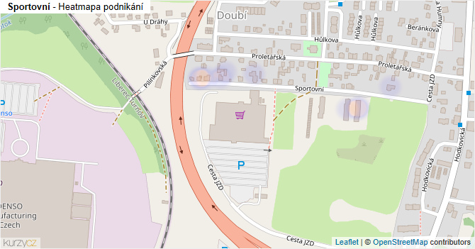 Sportovní - mapa podnikání