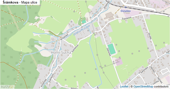 Šrámkova - mapa ulice