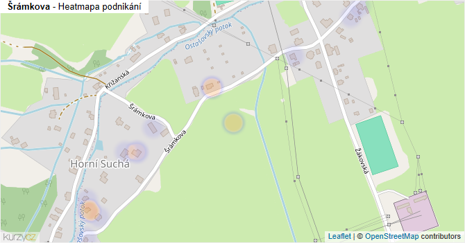 Šrámkova - mapa podnikání