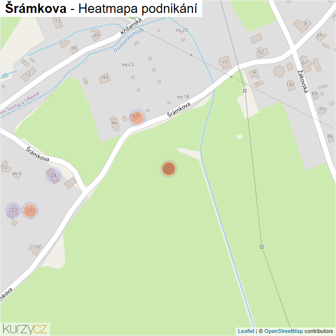 Mapa Šrámkova - Firmy v ulici.