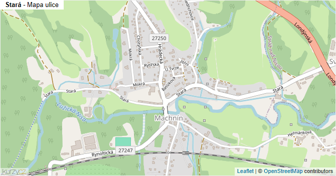 Stará - mapa ulice