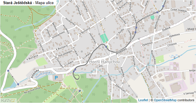 Stará Ještědská - mapa ulice