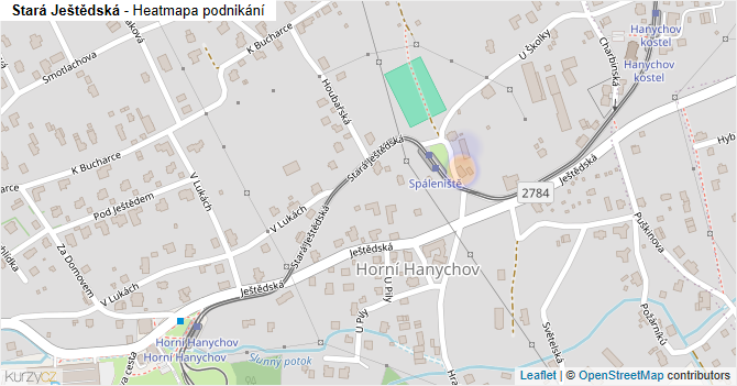 Stará Ještědská - mapa podnikání