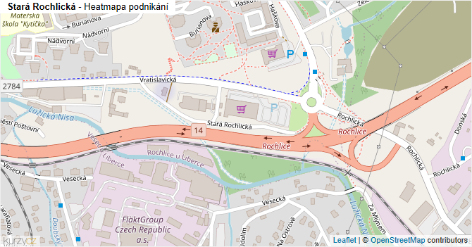 Stará Rochlická - mapa podnikání