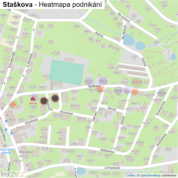 Mapa Staškova - Firmy v ulici.