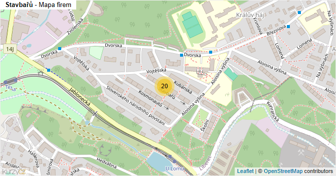 Stavbařů - mapa firem
