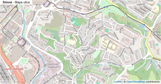 Stinná - mapa ulice