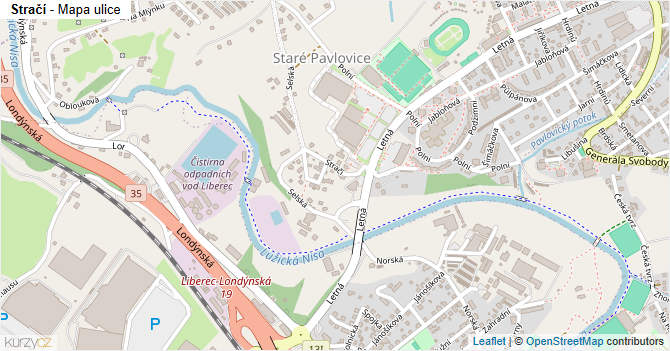 Stračí - mapa ulice