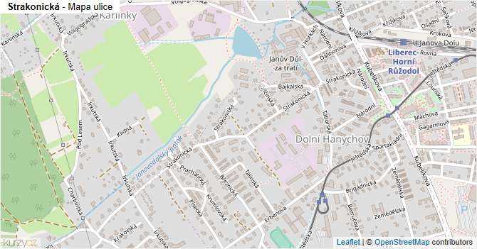 Strakonická - mapa ulice