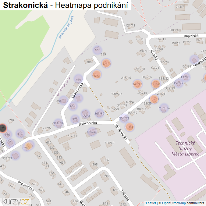 Mapa Strakonická - Firmy v ulici.