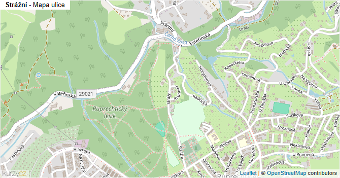 Strážní - mapa ulice