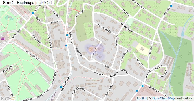Strmá - mapa podnikání