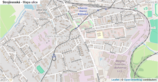 Strojírenská - mapa ulice