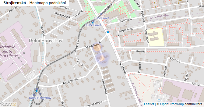 Strojírenská - mapa podnikání