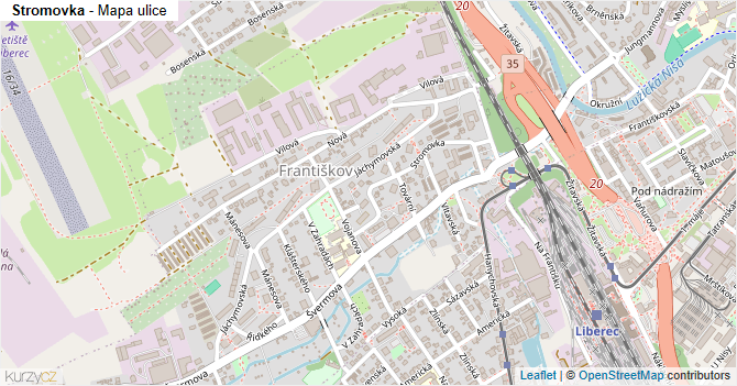 Stromovka - mapa ulice