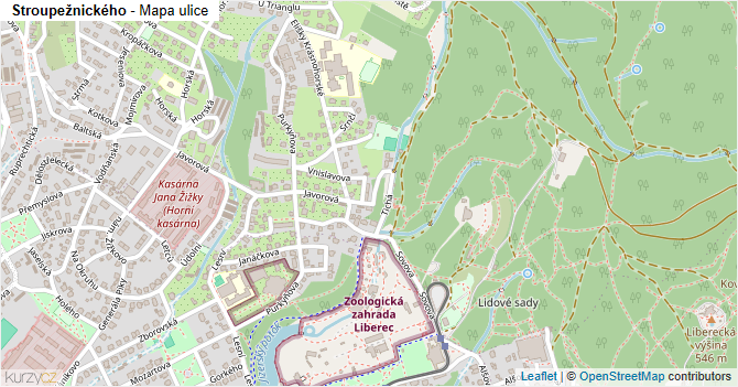 Stroupežnického - mapa ulice