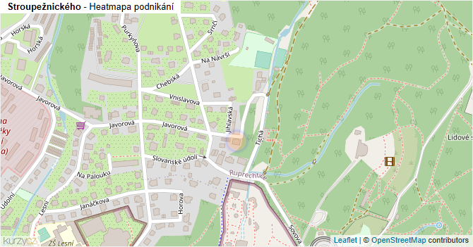 Stroupežnického - mapa podnikání