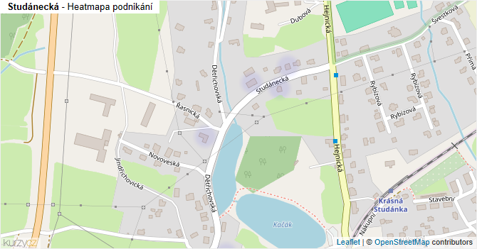 Studánecká - mapa podnikání