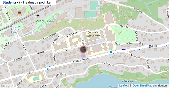 Studentská - mapa podnikání
