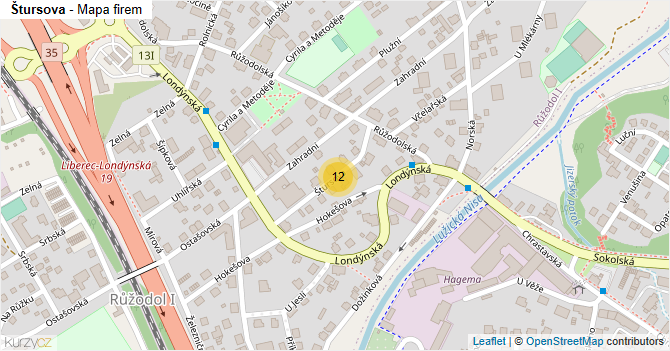 Štursova - mapa firem