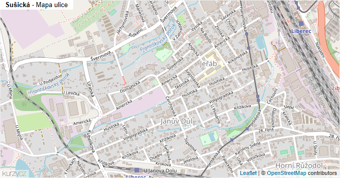 Sušická - mapa ulice